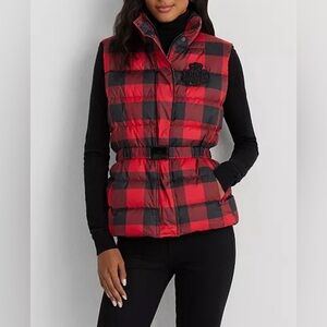 LAUREN RALPH LAUREN Buffalo Check Quilted Down Vest